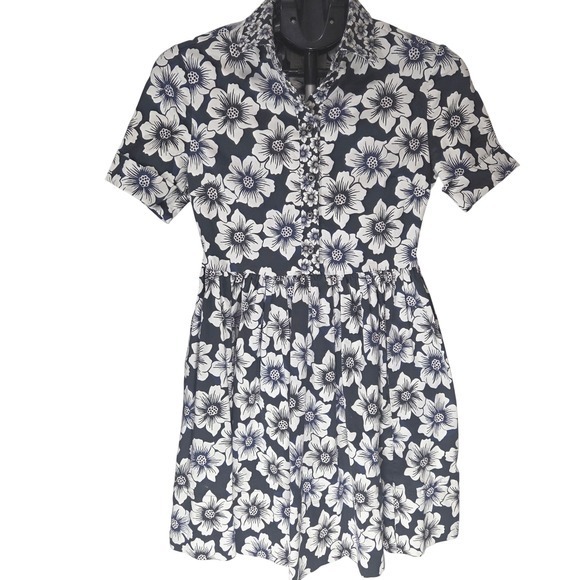 kate spade floral shirt dress Kate Spade Whimsical Garden Belted Shirt Dress, Antique Pearl